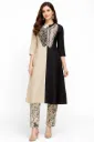Dual-Tone Leaf Print Kurta