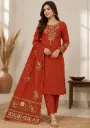 Classic Rust Embroidered Suit