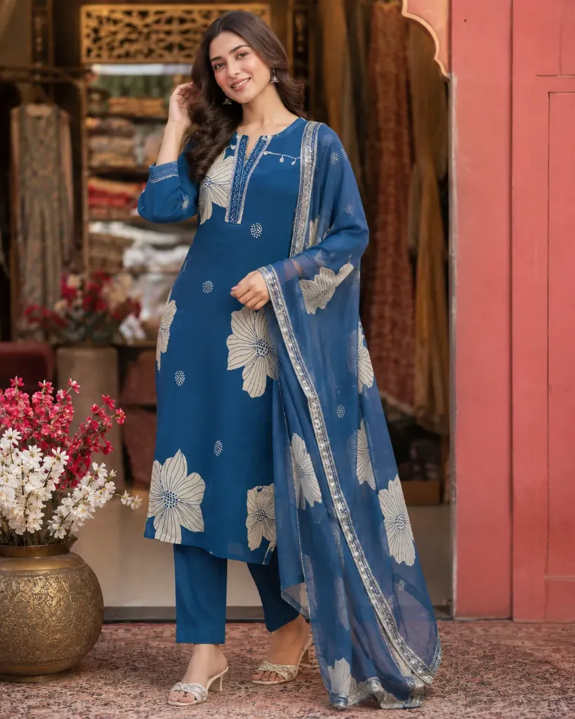 Azure Bloom Ethnic Set