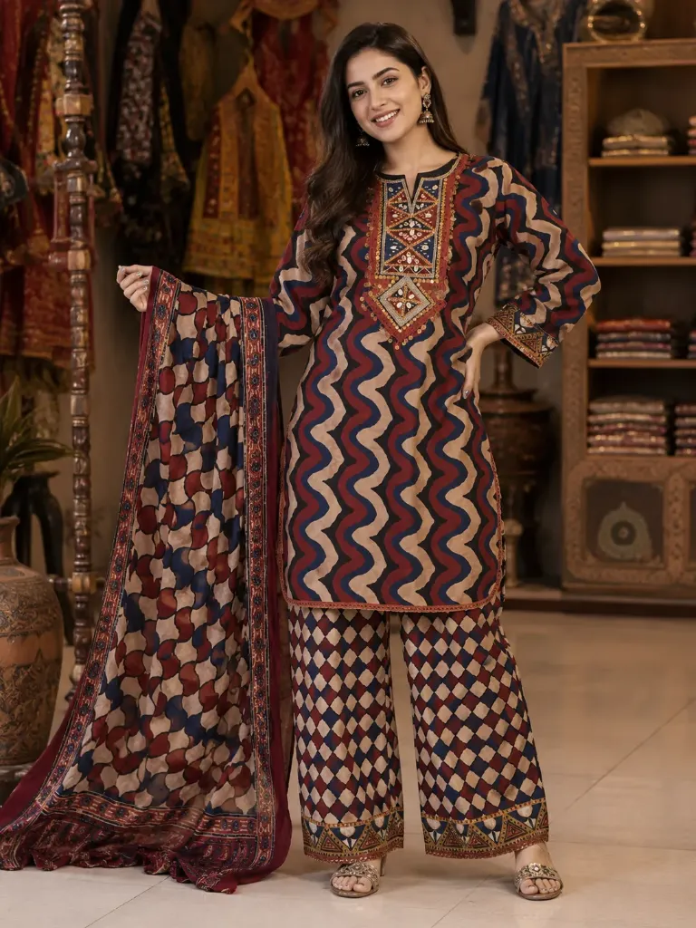Royal Zigzag Ethnic Suit