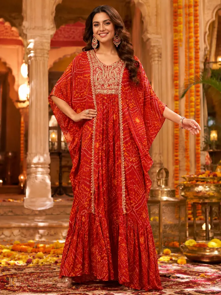 [R42] Meher Kaftan Gown (Red)