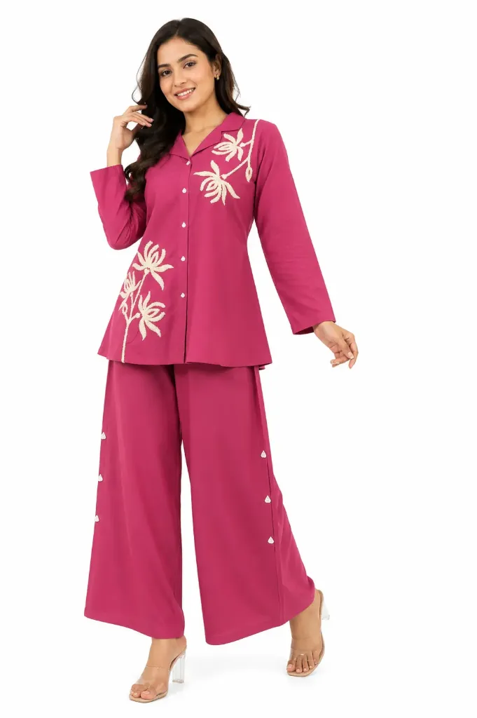 [BP38] Floral Grace Co-Ord Set (38, Pink)