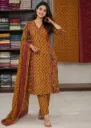 Mustard Bloom Cotton Suit Set