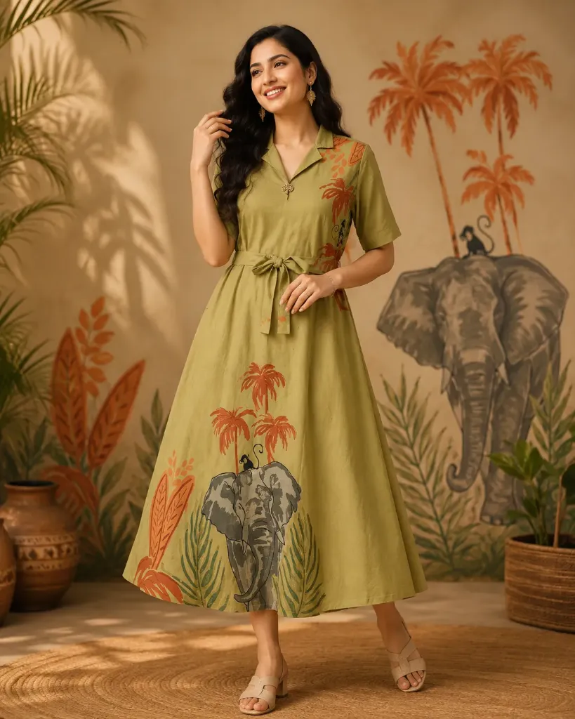 [MG38] Olive Safari Print One-Piece (38)