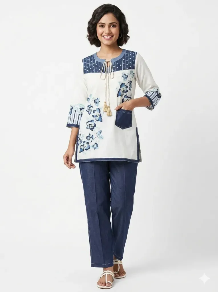 Blue Floral Print Co-ord Set
