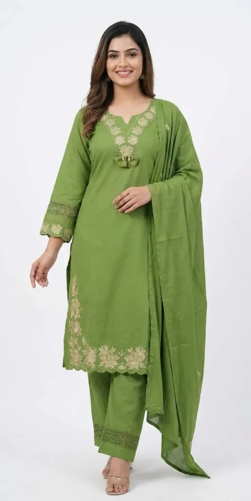 Sage Green Floral Suit Set