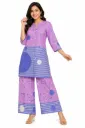 Lavender Abstract Motif Pant Suit