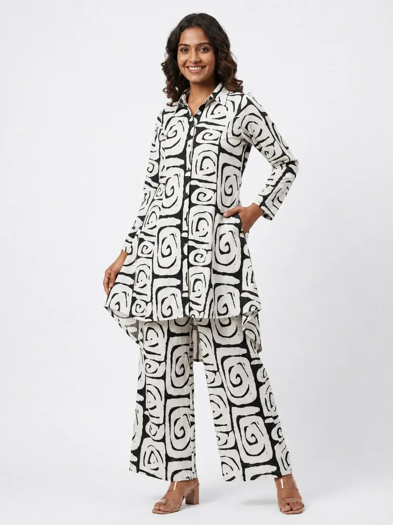 [WZ40] Abstract Swirl Palazzo Set (40)