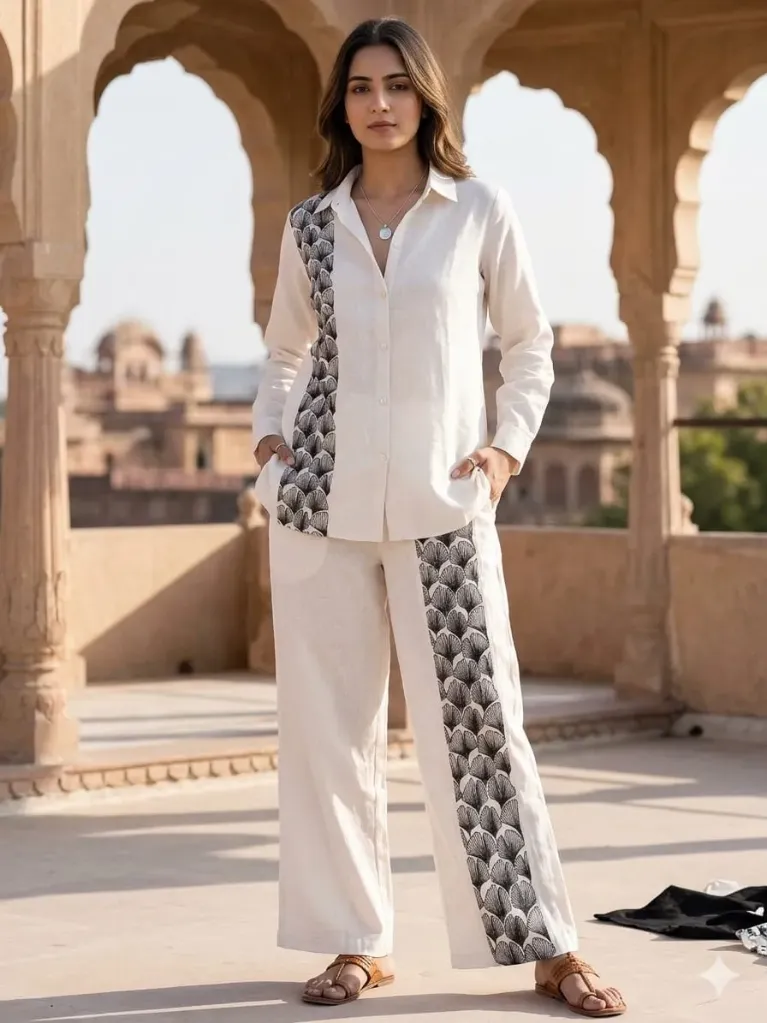 Urban Ivory Shirt Pant Set